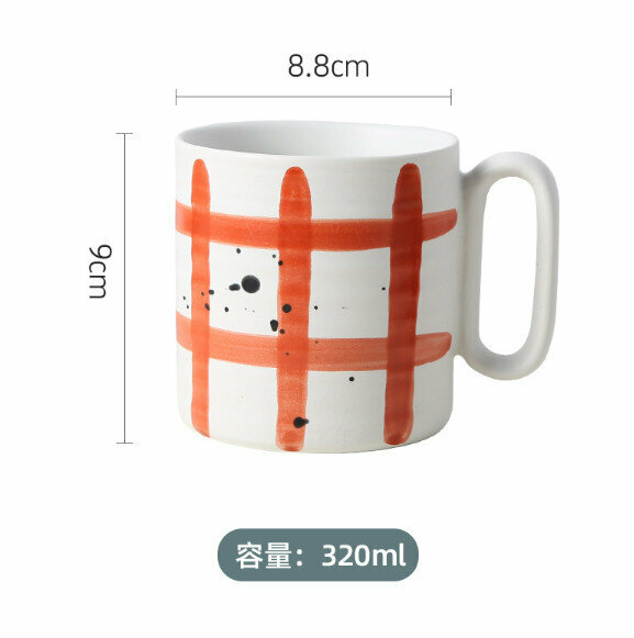 Hot selling Chinese style hand-painted underglaze mug (Fence-Red)