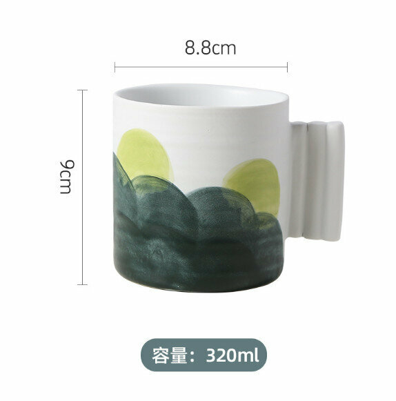 Hot selling Chinese style hand-painted underglaze mug (Matsuyama-green)