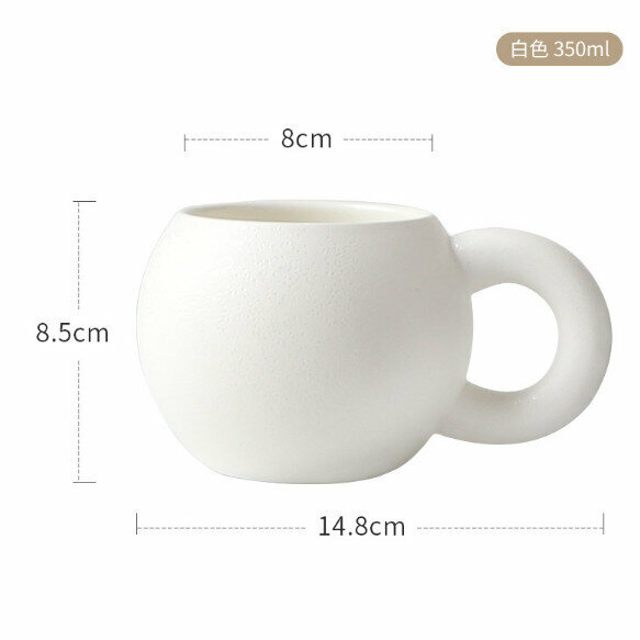 Hot selling fat mug with big ears (white)