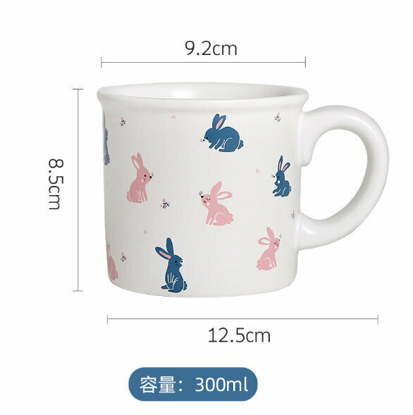Hot selling cartoon ceramic mug (color rabbit)
