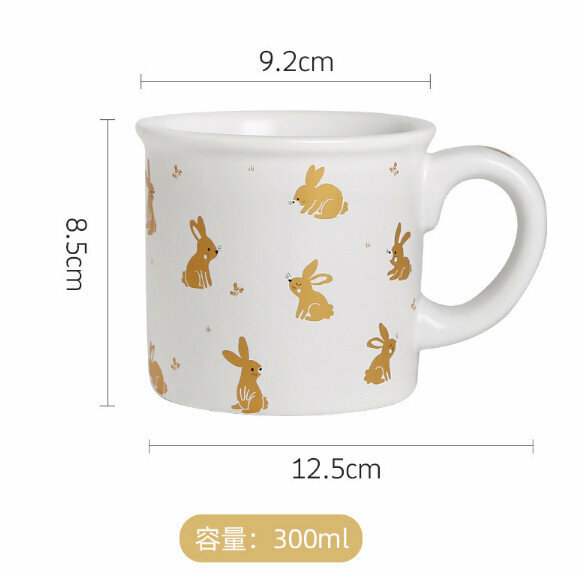 Hot selling cartoon ceramic mug (gold rabbit)