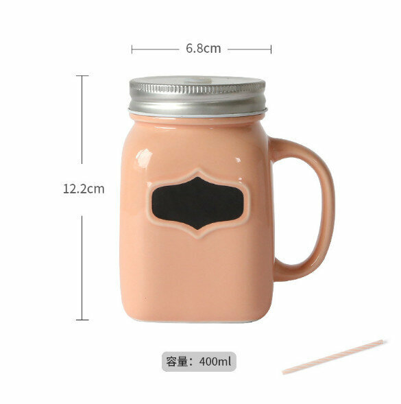Popular multi-color milk ceramic cup (pink)