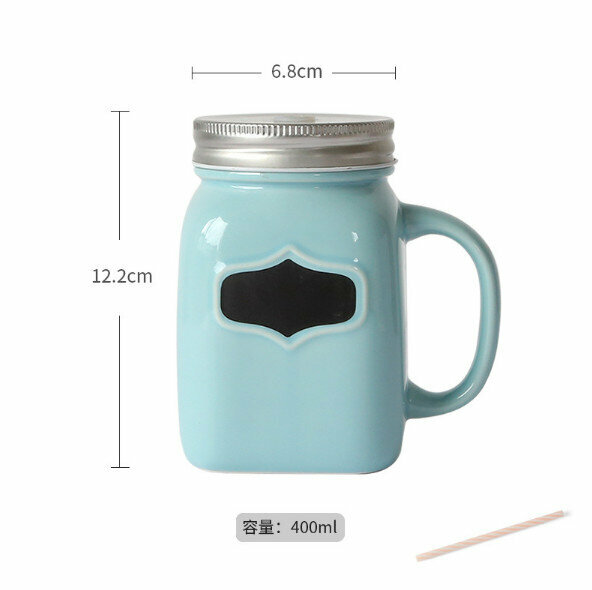 Popular multi-color milk ceramic cup (light blue)