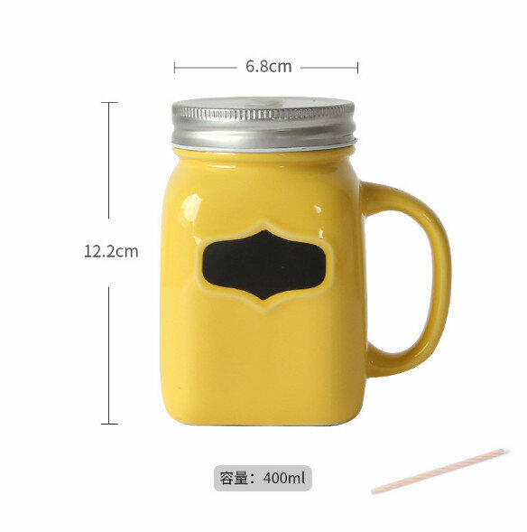 Popular multi-color milk ceramic cup (yellow)