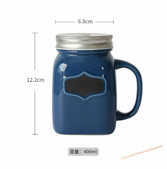 Popular multi-color milk ceramic cup (dark blue)