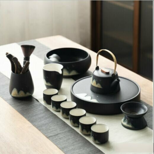 爆款功夫茶具套裝（遠山13頭提梁壺+茶洗+茶盤）