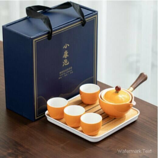 爆款陶瓷功夫茶具（小康泡-橘色款禮盒）