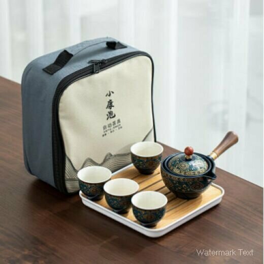 爆款陶瓷功夫茶具（小康泡陸行茶具套裝-扒花款）