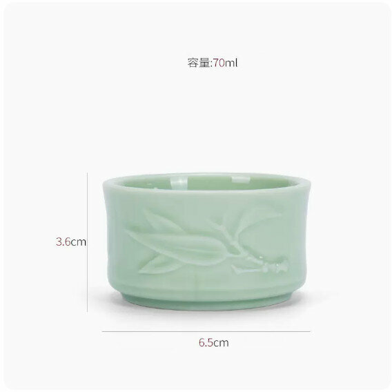 爆款功夫茶具家用個人茶杯（竹語自動茶具-單杯）