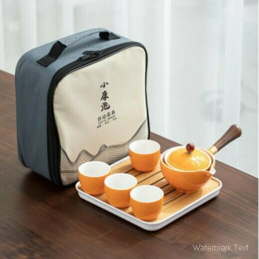 爆款陶瓷功夫茶具（小康泡陸行茶具套裝-橘色）