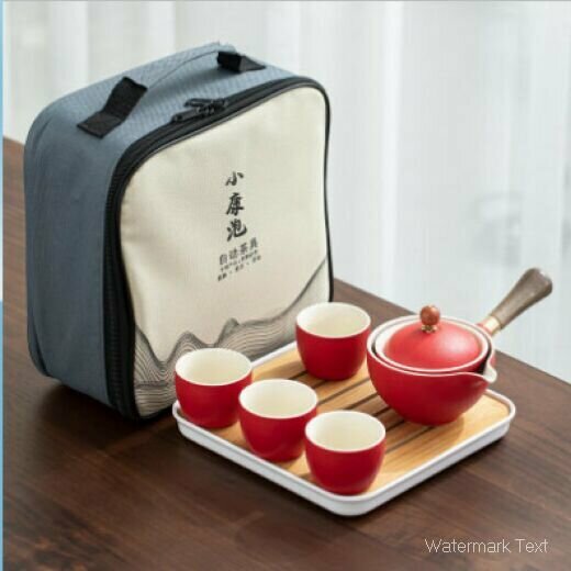 爆款陶瓷功夫茶具（小康泡陸行茶具套裝-磨砂紅）