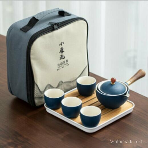 爆款陶瓷功夫茶具（小康泡陸行茶具套裝-磨砂藍）