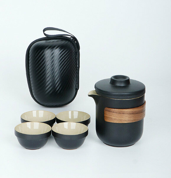 爆款戶外便攜功夫茶具套裝【圖片色10】【規格：一壺四杯】