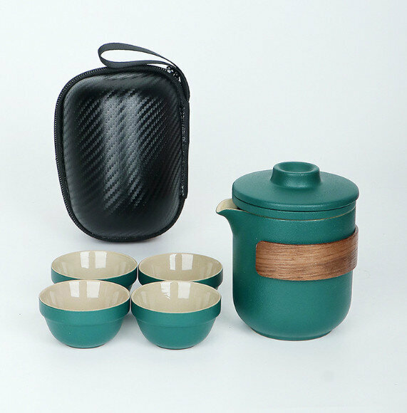 爆款戶外便攜功夫茶具套裝【圖片色11】【規格：一壺四杯】