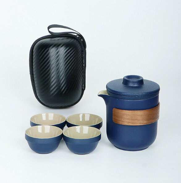 爆款戶外便攜功夫茶具套裝【圖片色12】【規格：一壺四杯】