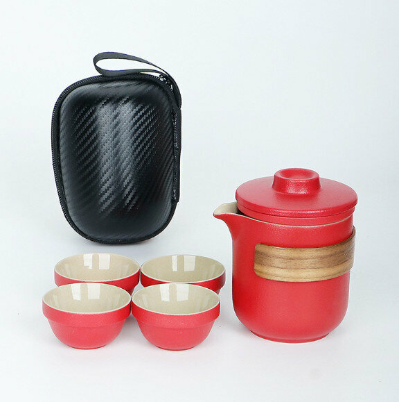 爆款戶外便攜功夫茶具套裝【圖片色13】【規格：一壺四杯】