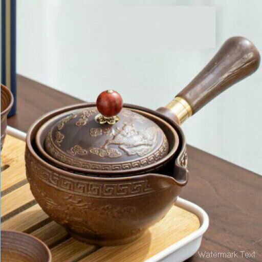 Popular ceramic Kung Fu tea set (wood-fired version - side handle pot)