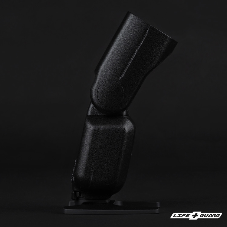 LIFE+GUARD 閃光燈貼膜側面安裝示意，適用 Canon Speedlite EL-5