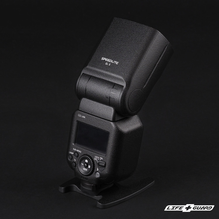 LIFE+GUARD 閃光燈貼膜安裝示意，適用 Canon Speedlite EL-5