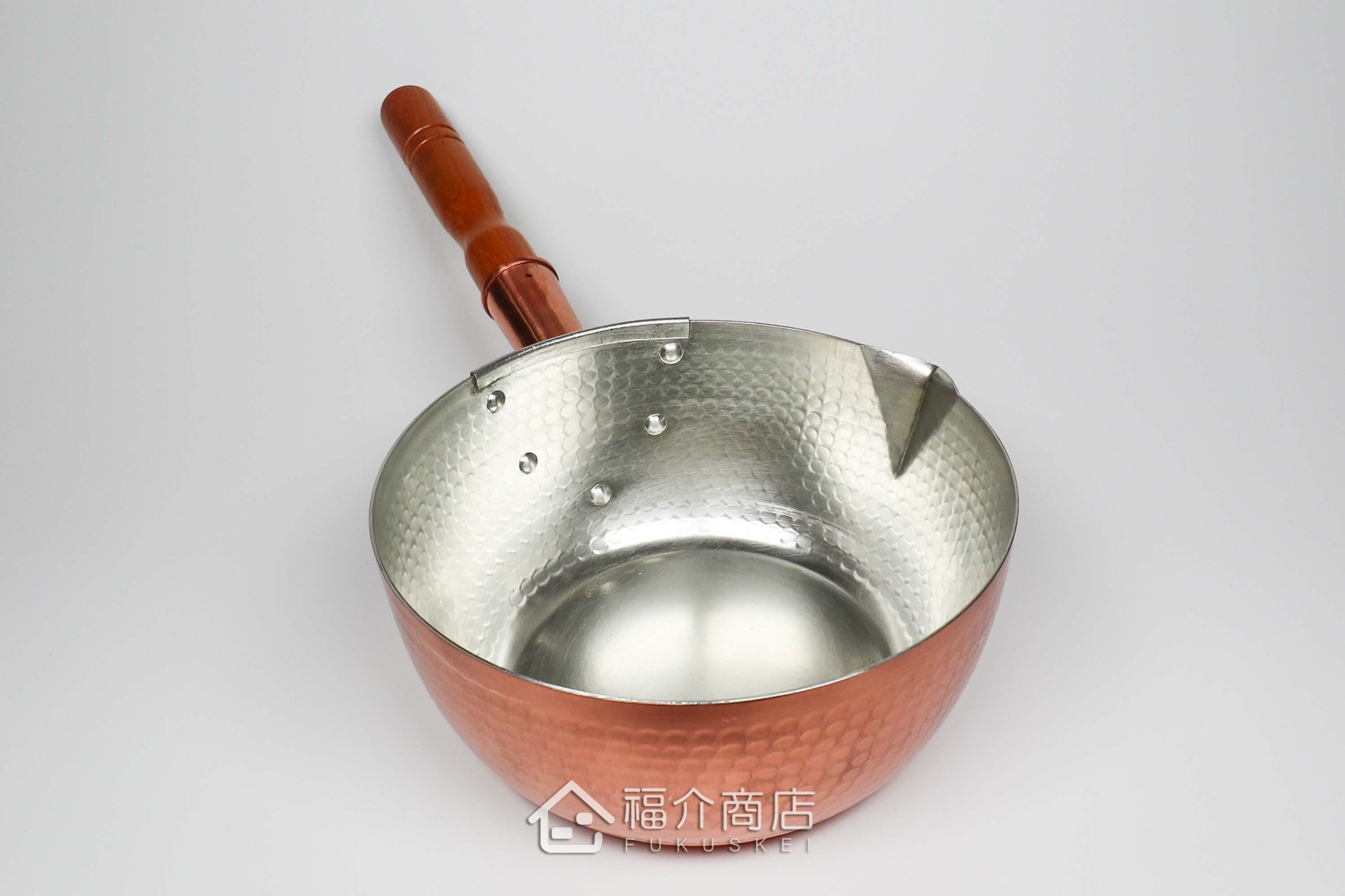 煮菜用的有鍋嘴設計銅製雪平鍋內層上錫