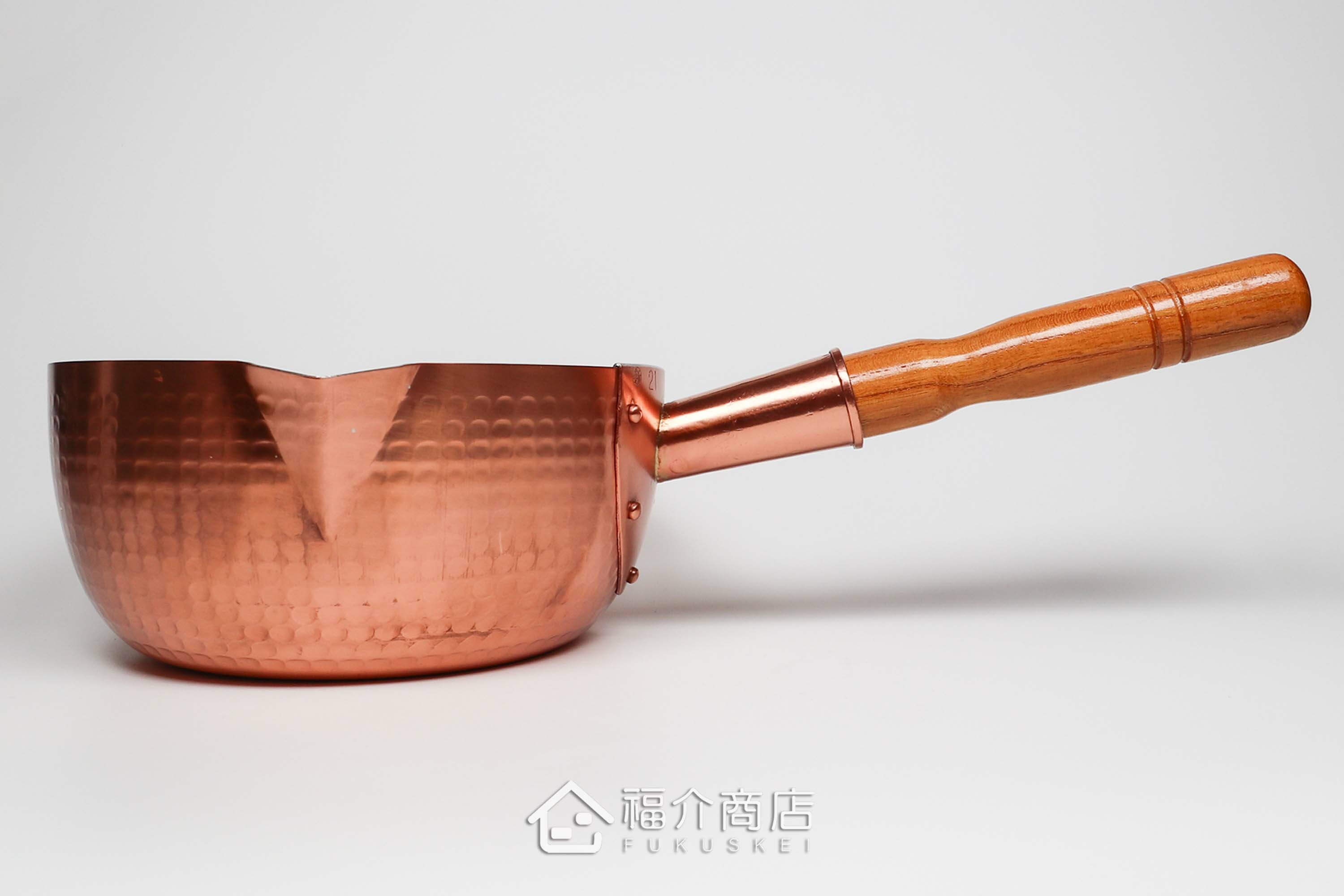 煮菜用的有鍋嘴設計銅製雪平鍋內層上錫