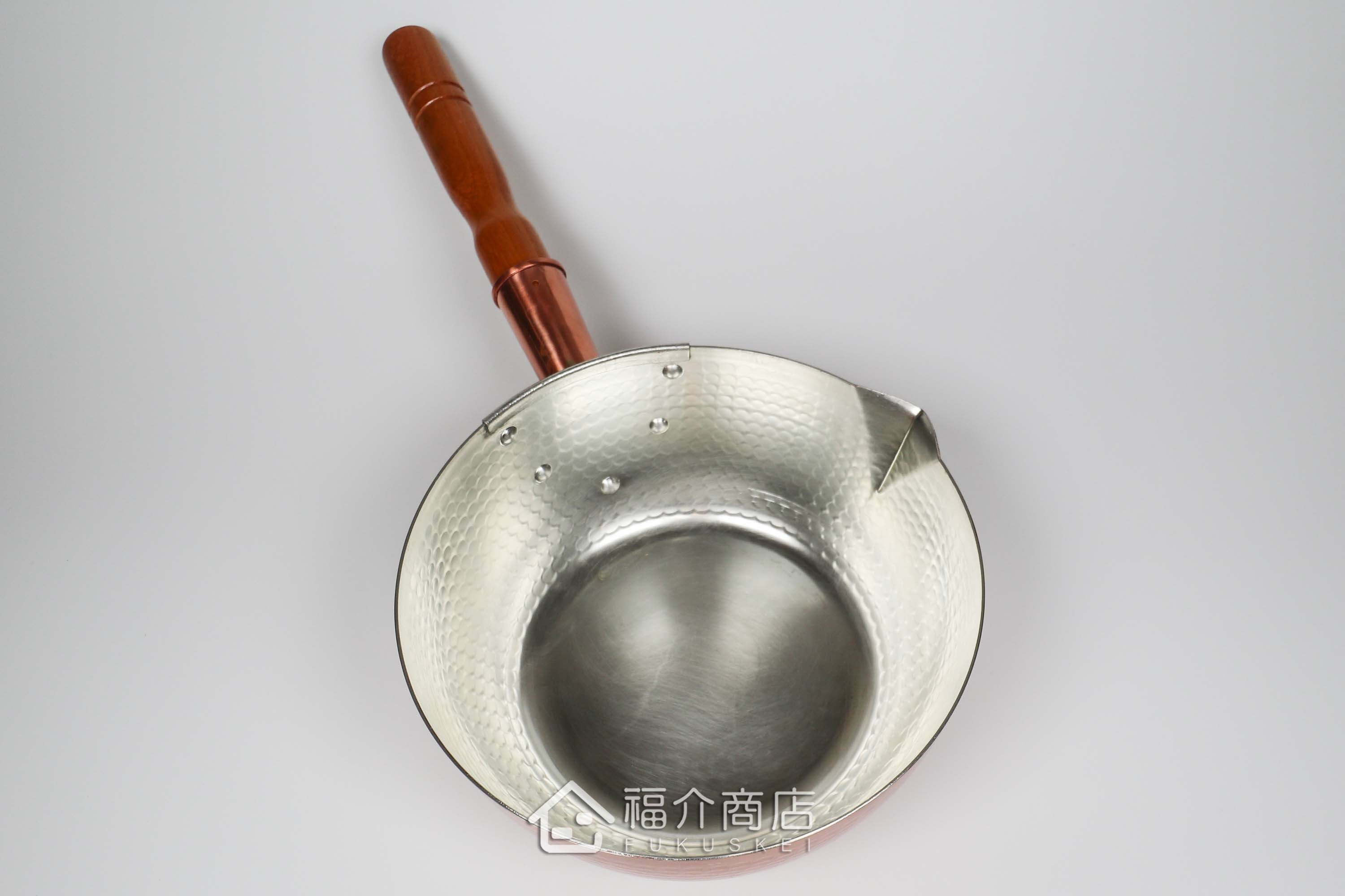 煮菜用的有鍋嘴設計銅製雪平鍋內層上錫