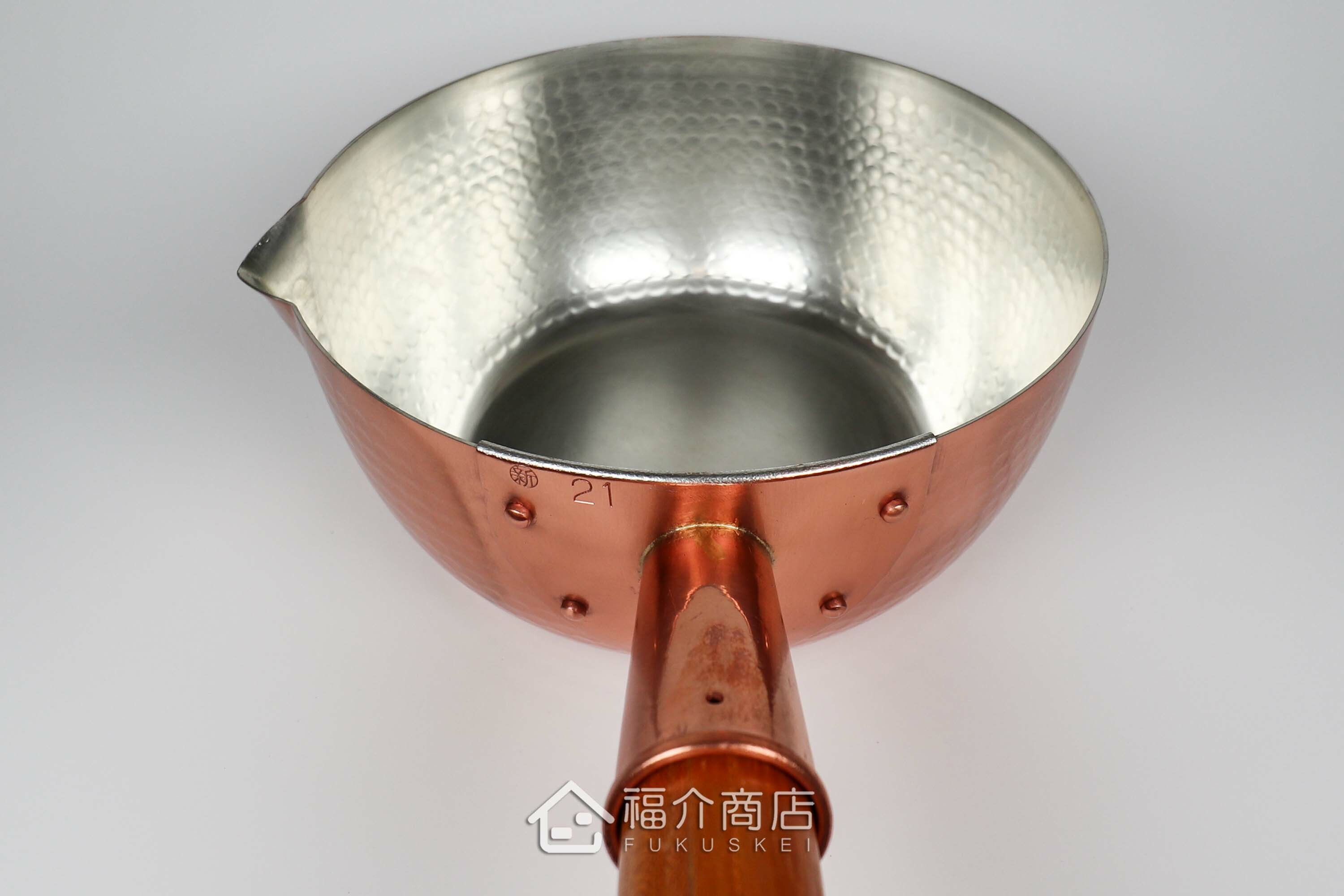 煮菜用的有鍋嘴設計銅製雪平鍋內層上錫