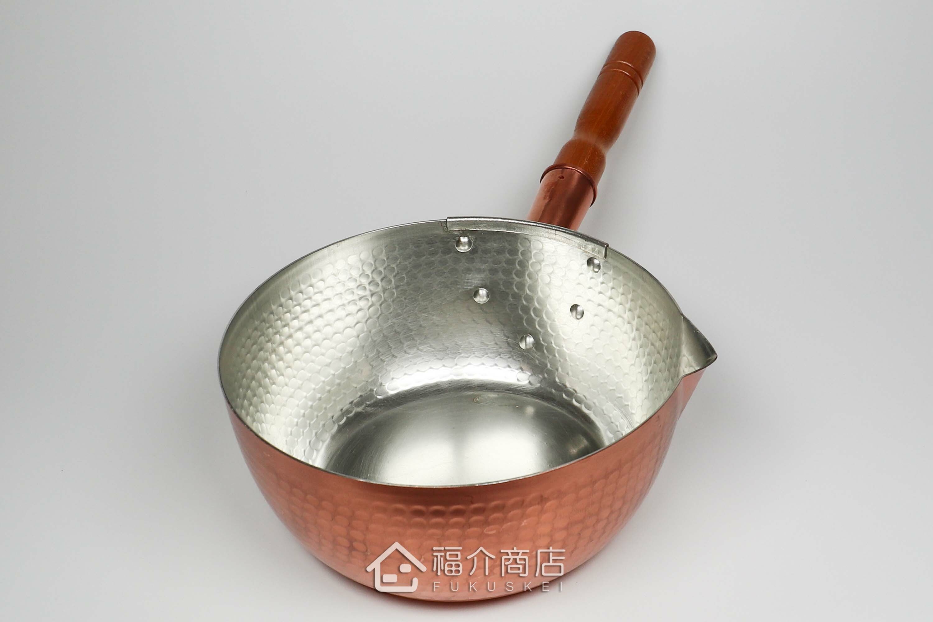 煮菜用的有鍋嘴設計銅製雪平鍋內層上錫