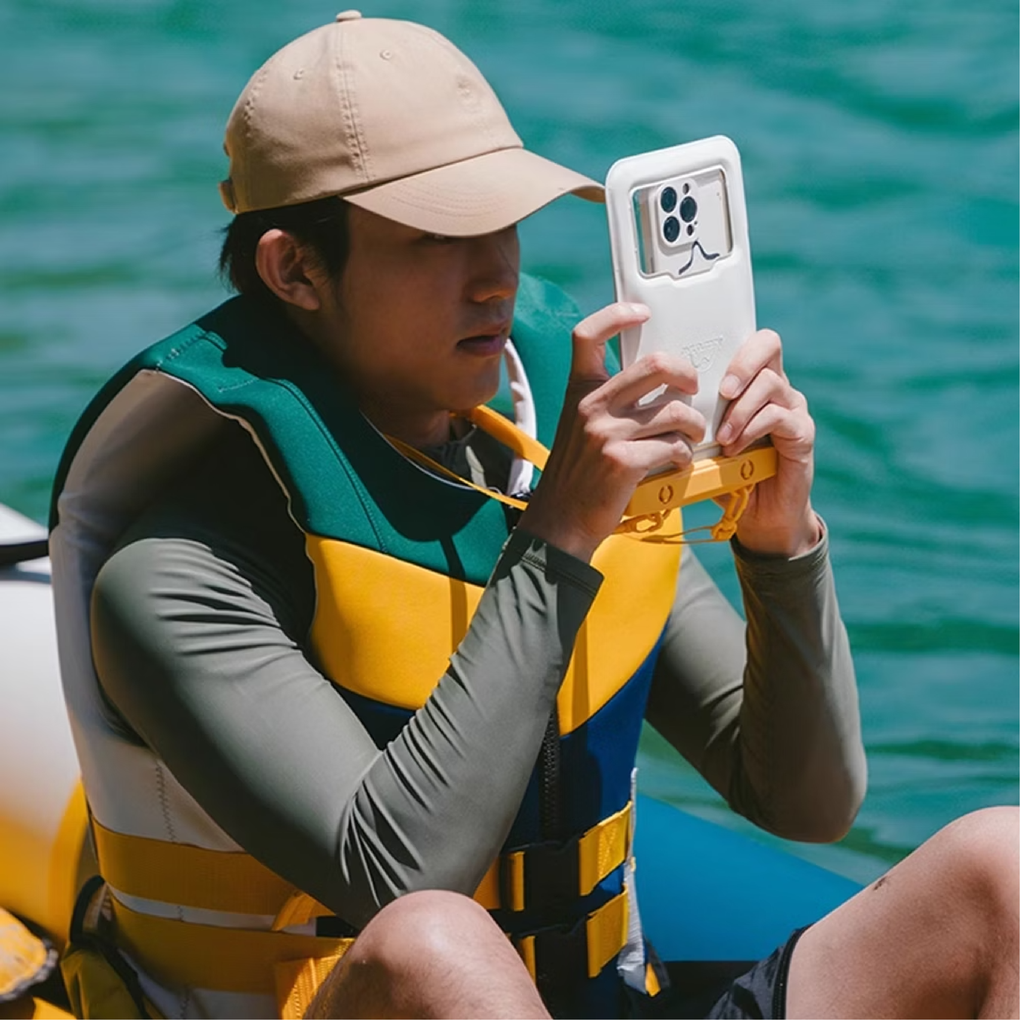 【Naturehike】 夾棉充氣浮力IPX8可觸控手機防水袋 BS015 D-5-2