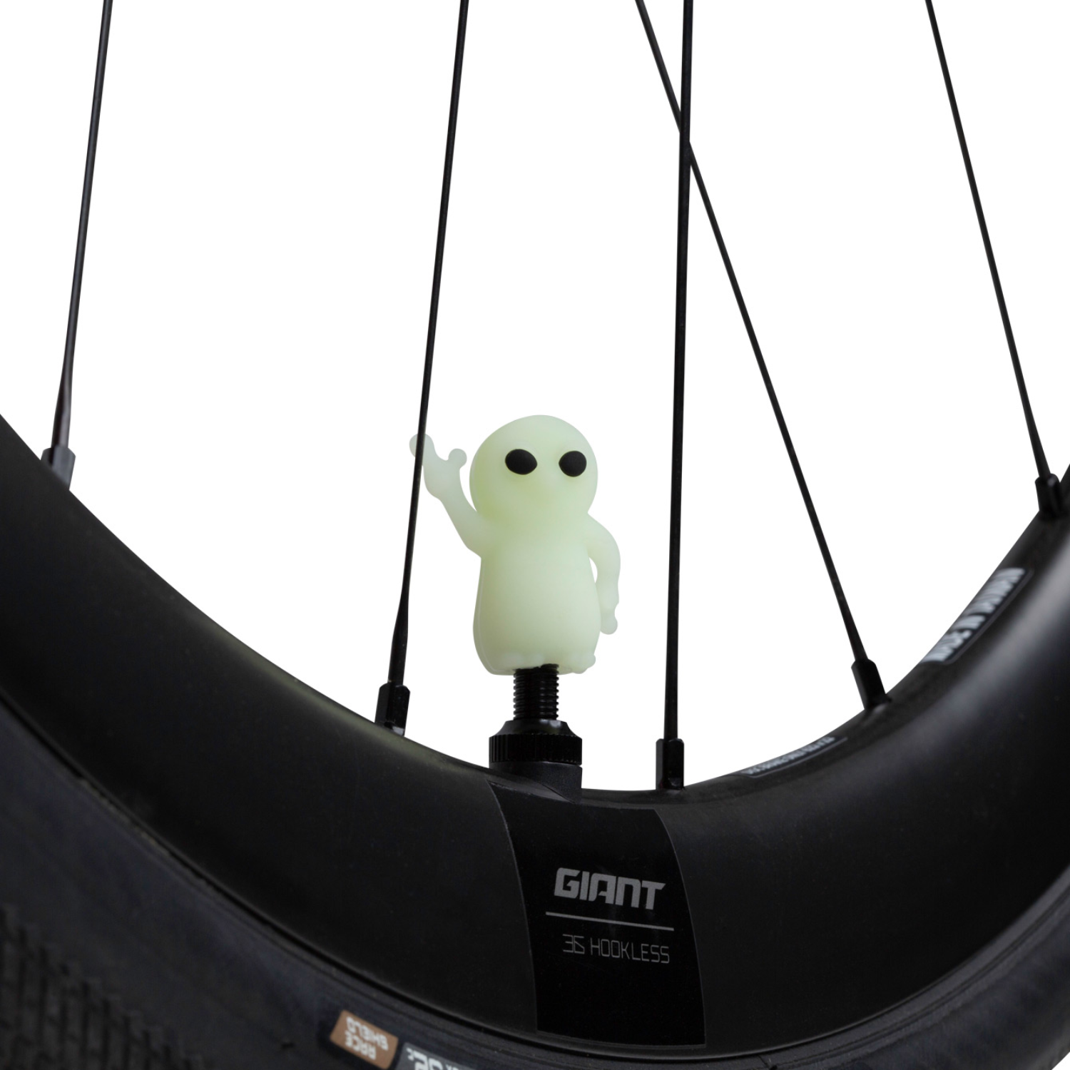 【Bone】超可愛動物矽膠氣嘴塞 - 夜光版外星人 Alien / 2入一對