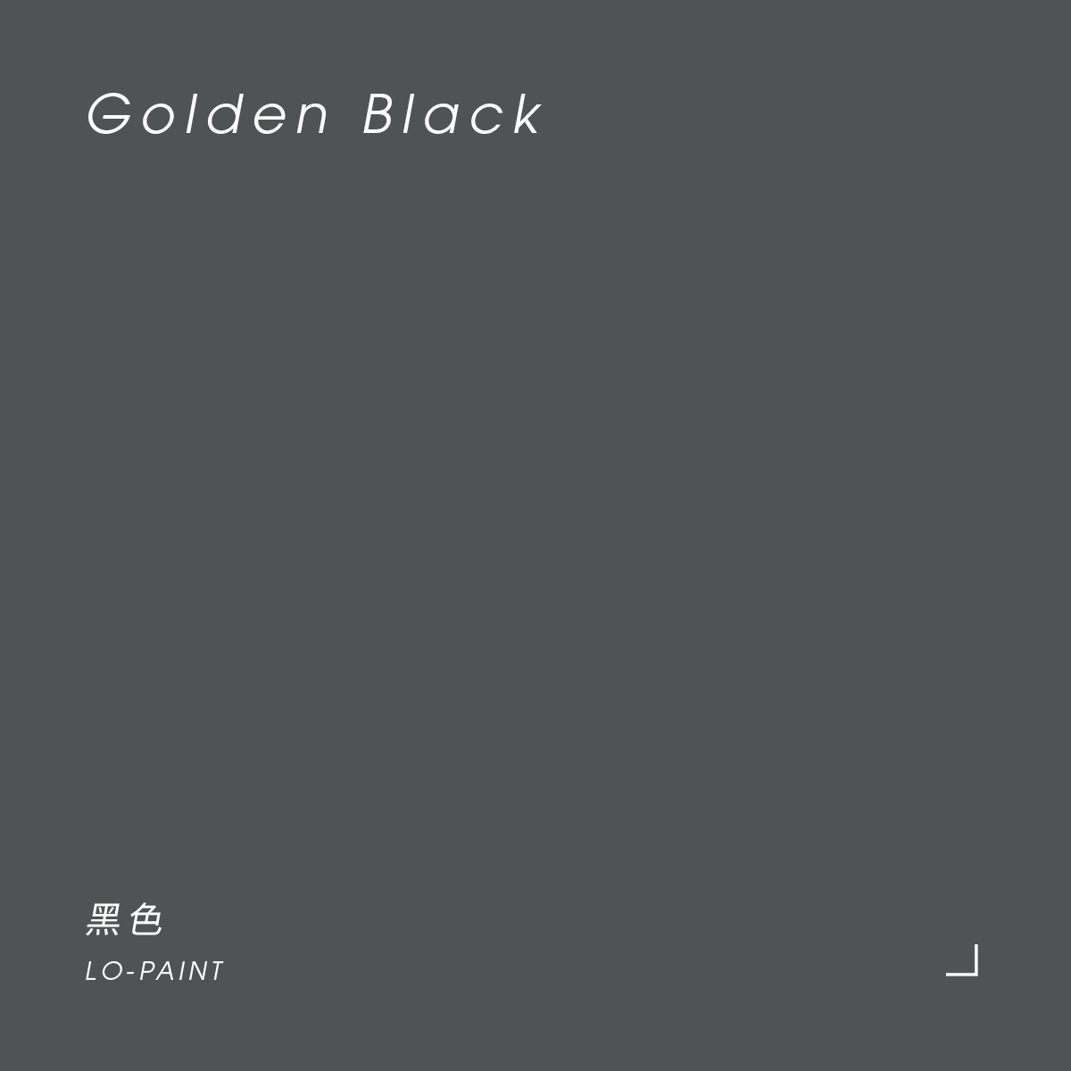 黑色 Golden Black｜風格油漆