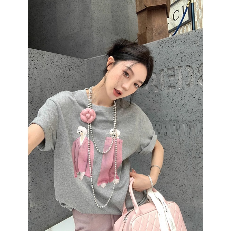 狗狗穿衣 寬版T-SHIRT(黑/灰)