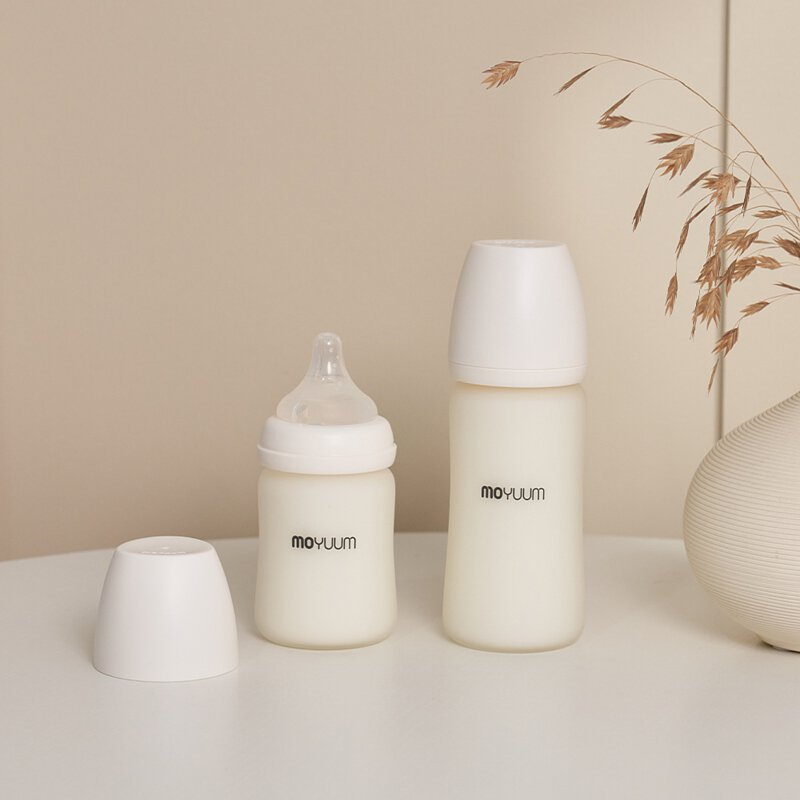 【樂森藥局】MOYUUM 韓國 寬口矽膠玻璃奶瓶150ml 240ml(0m+)