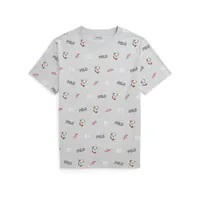 [S] PRL COTTON JERSEY GRAPHIC T-SHIRT,GREY HEATHER, 323936103001-GREY HTR (SRL160)