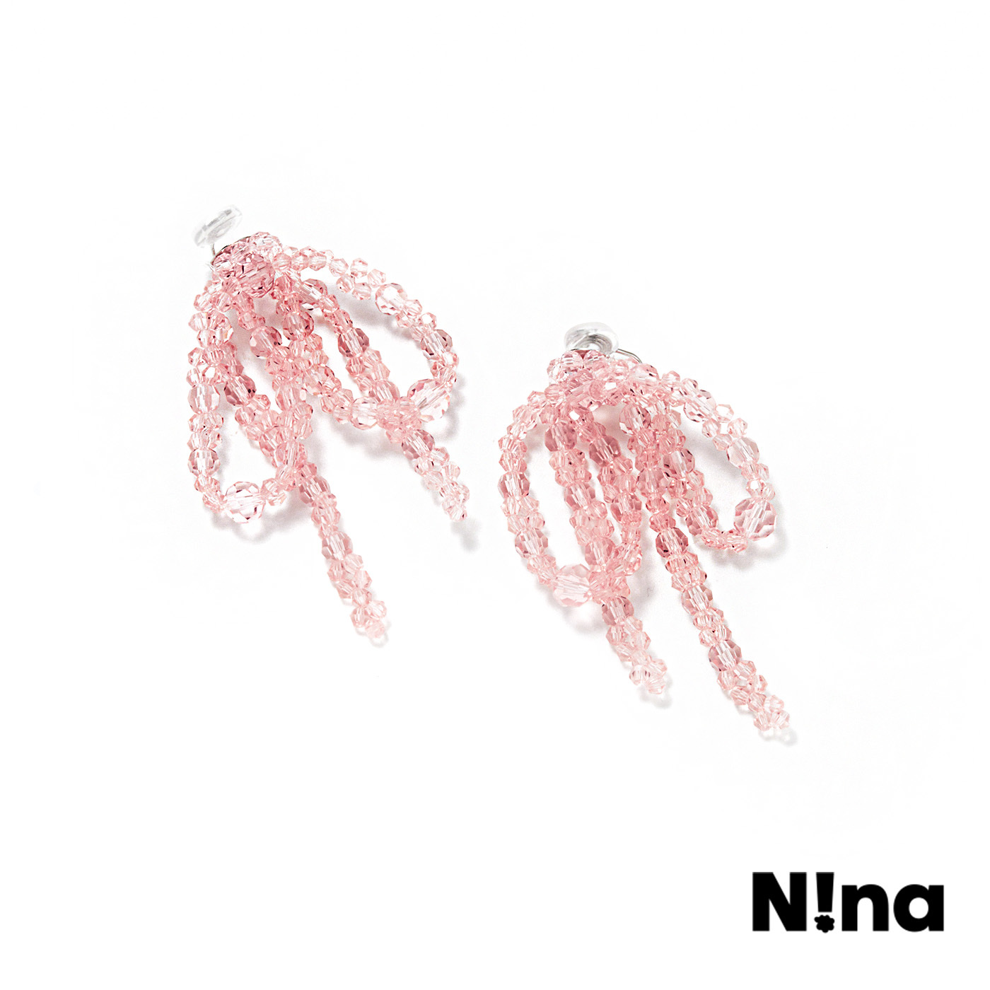 平價飾品,Nina聯名款,蝴蝶結,垂墜夾式耳環