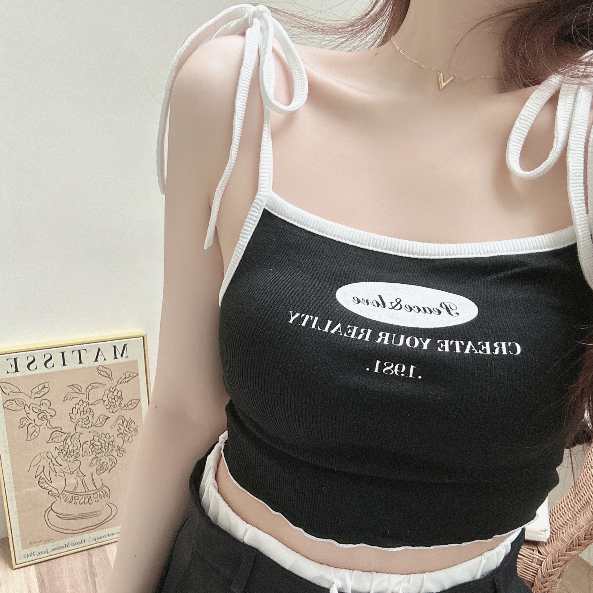 美式木耳邊綁肩bratop/二色