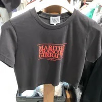 [S] MARITHE W CLASSIC LOGO CROP TEE,CHARCOAL, 1MG24CTS105-CRC (SMR80)