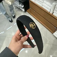 [S] MARITHE CIRCL LOGO SATIN HAIRBAND,BLACK, 1MG24CAC101-BLK (SMR82)