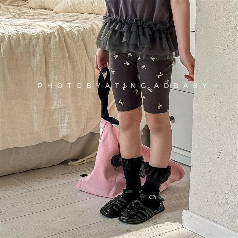 三色蝴蝶結五分馬褲