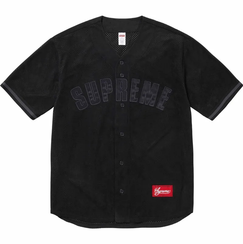 {現貨} SUPREME SS24 ULTRASUEDE MESH BASEBALL JERSEY