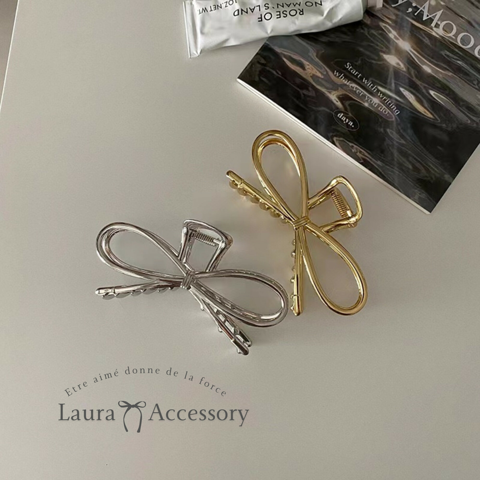 金屬蝴蝶結鯊魚夾