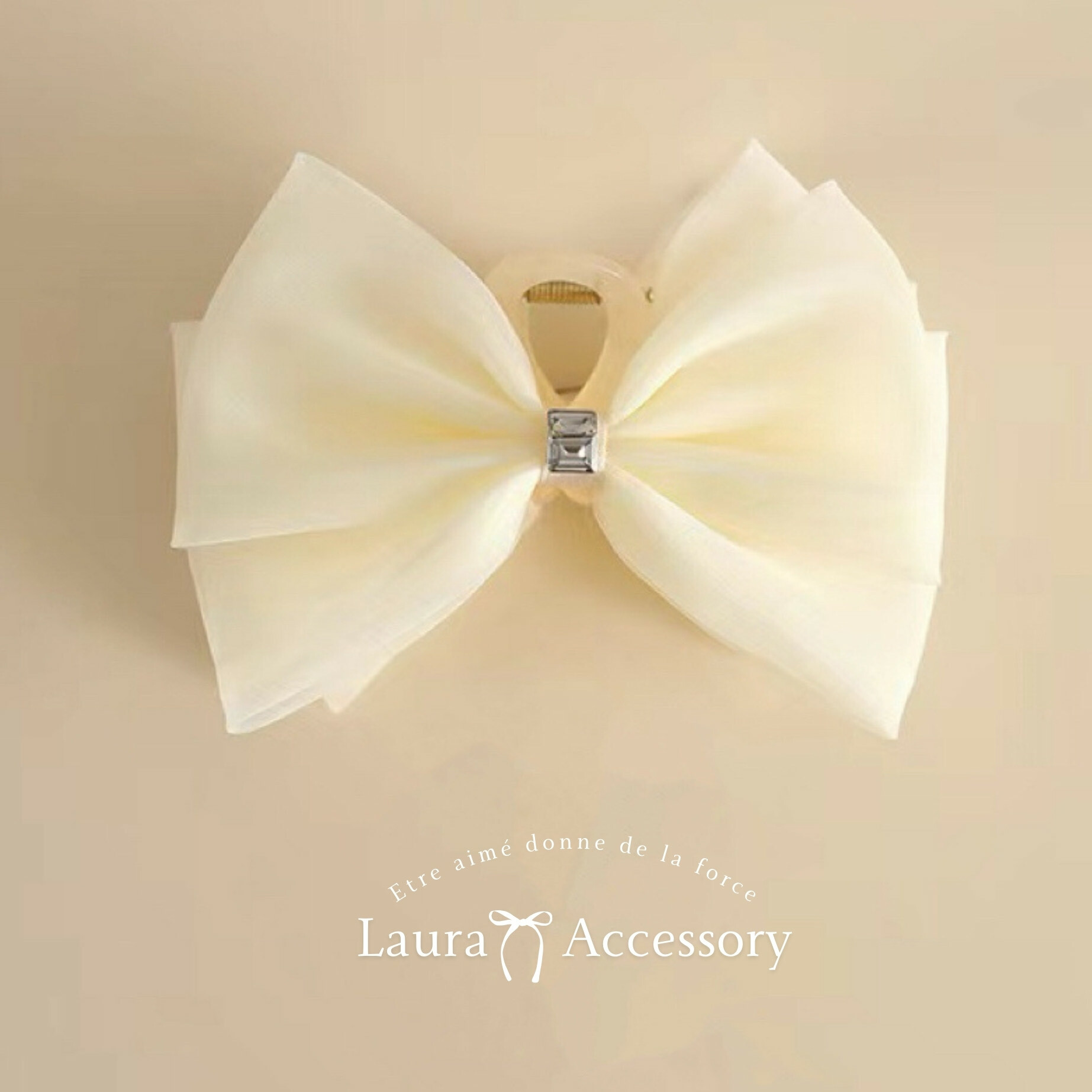 J100小鑽網紗蝴蝶結鯊魚夾