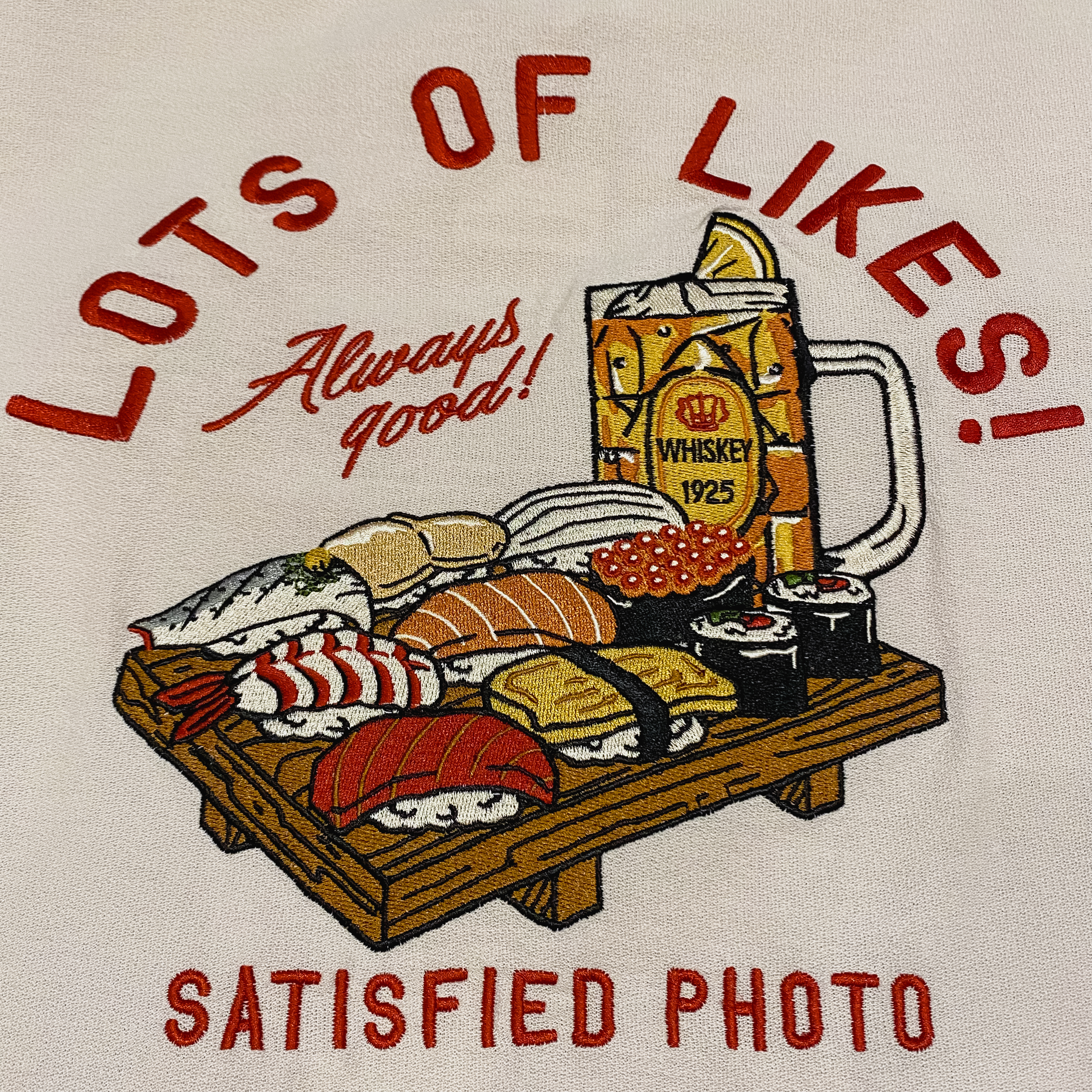 【日貨】美味壽司刺繡汗布短TEE