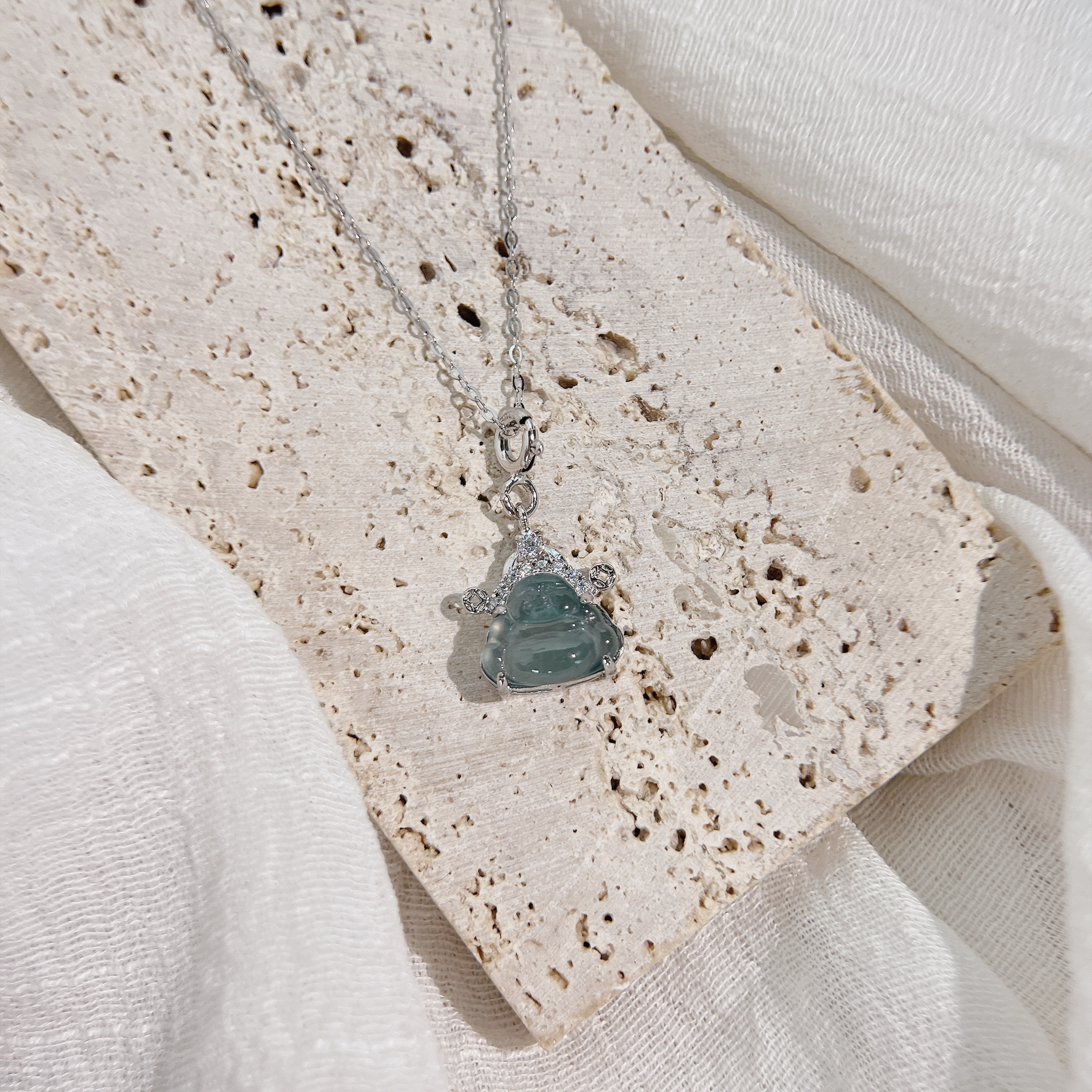 翡翠．藍水彌勒佛