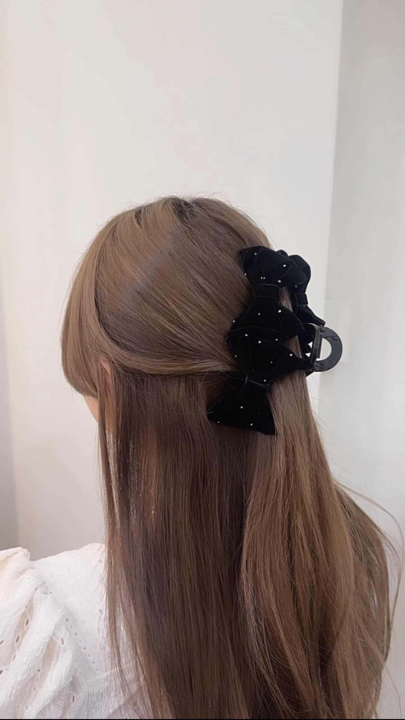 絨布蝴蝶結滿天星鯊魚夾