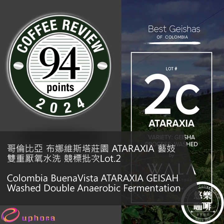 CR94 - 哥倫比亞 布娜維斯塔莊園 ATARAXIA 藝妓 雙重厭氧水洗 競標批次Lot.2