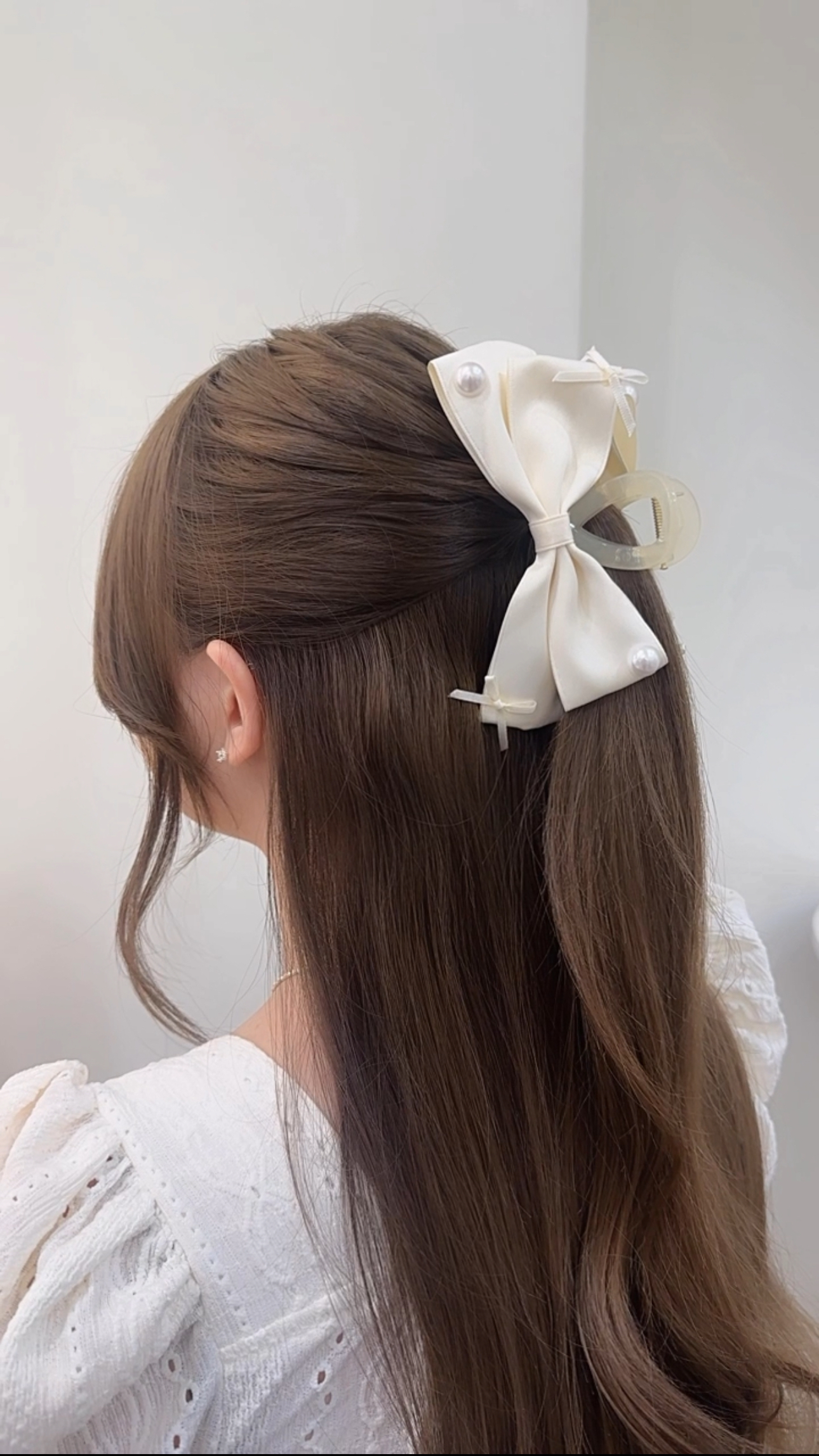 J25珍珠蝴蝶結鯊魚夾