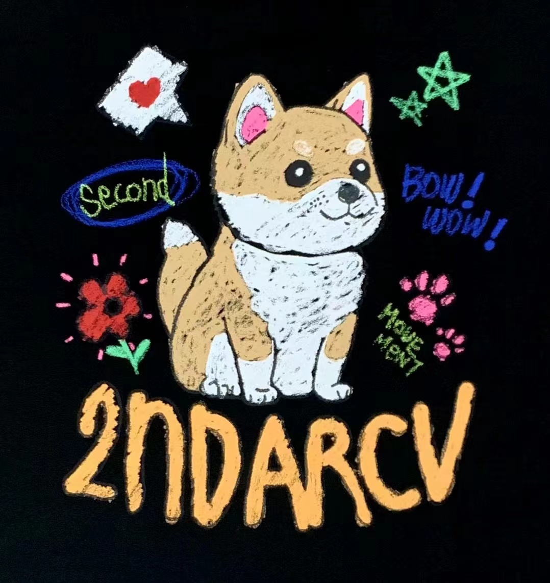 2ND 柴犬圖案短袖T恤