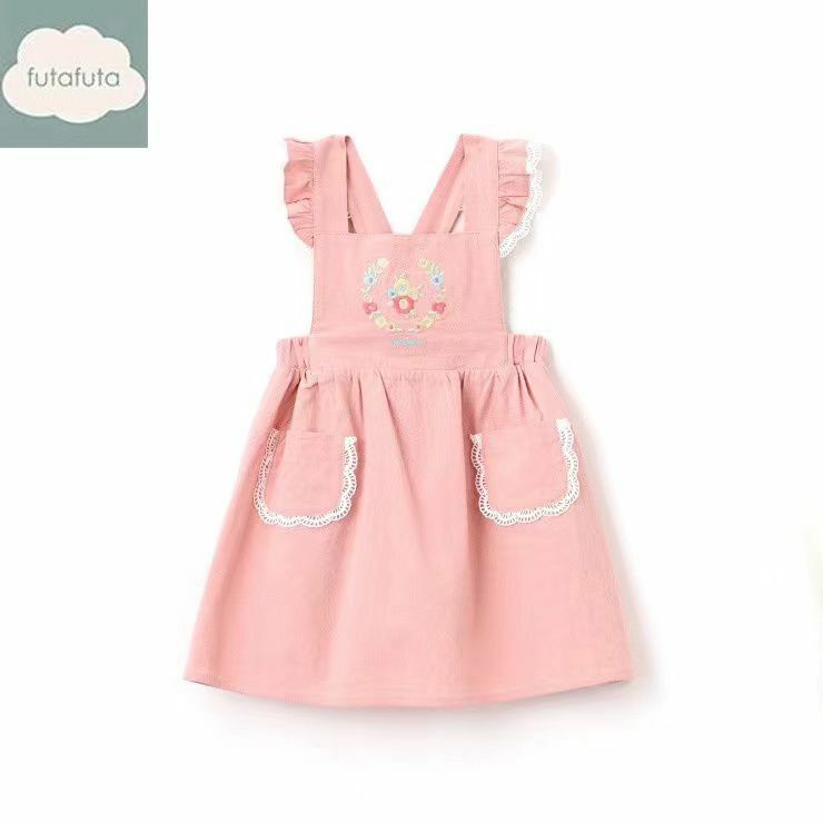 日單Futa馬卡龍色刺繡背帶裙