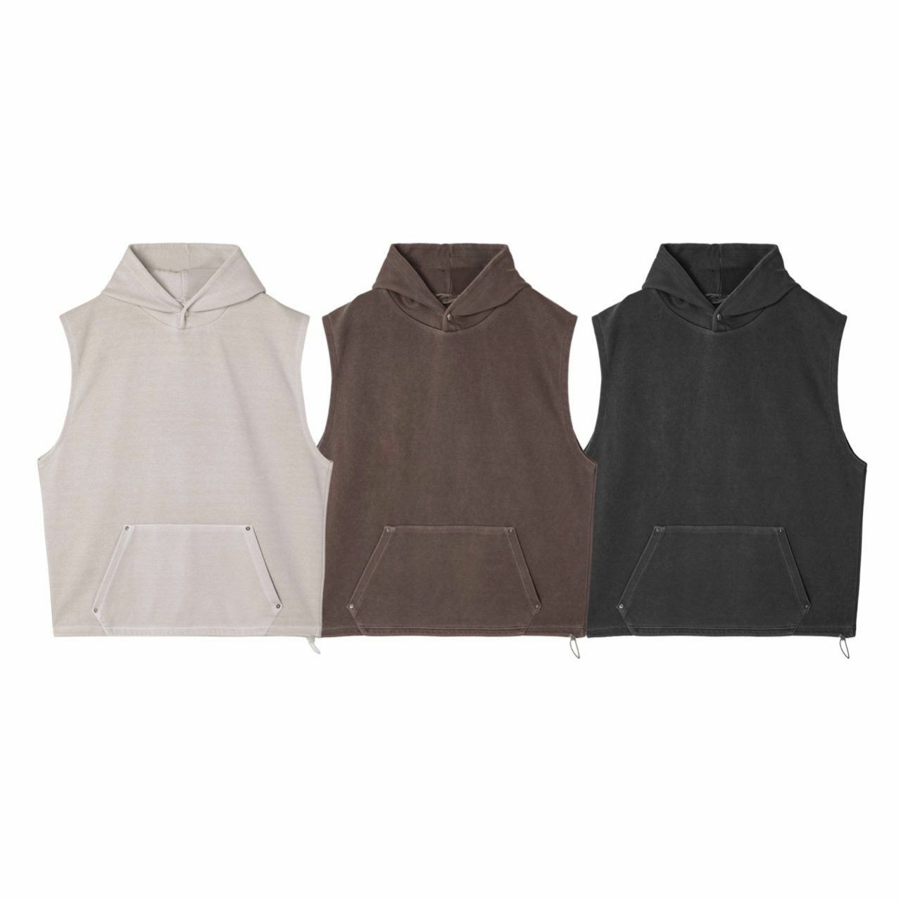 淨色連帽背心 V1048